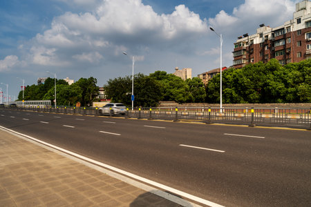 Empty urban roads and buildings in the cityの写真素材