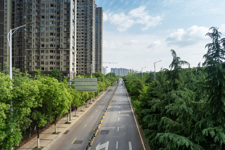 The century avenue of street scene in shanghai Lujiazui,China.の写真素材