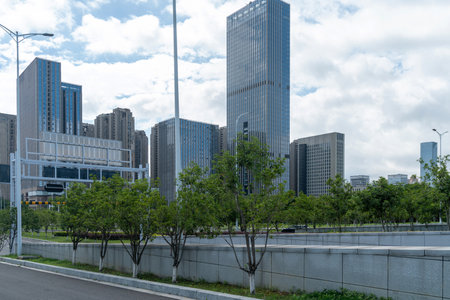 Daytime shot of the city skylineの写真素材