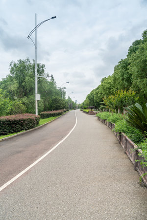 Empty urban roads and buildings in the cityの写真素材