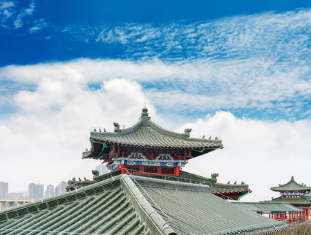 Old building of Nanjing China Confucius Templeの写真素材