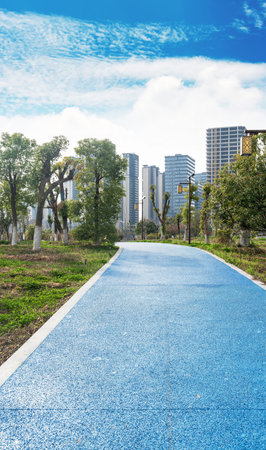 walkway in the modern city