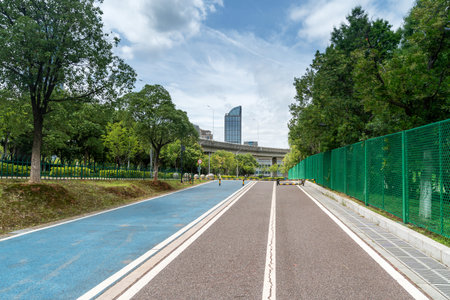 walkway in the modern city
