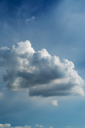 Blue sky with cirrus cloud. It's clearing day and good weather in the morning
