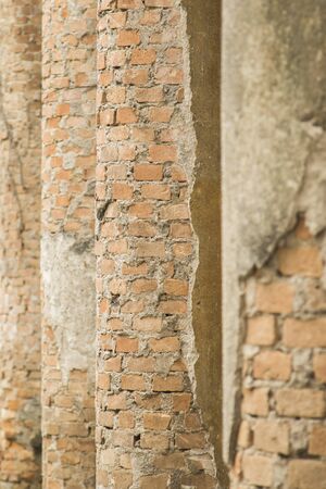old red brick columnsの写真素材