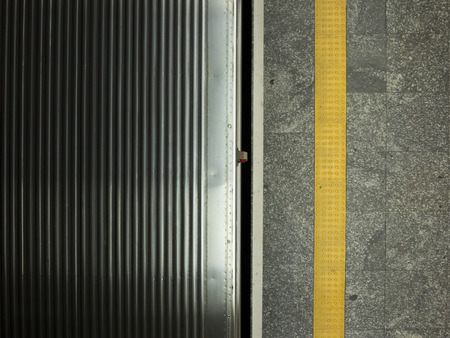 subway train roof and platform floorの写真素材