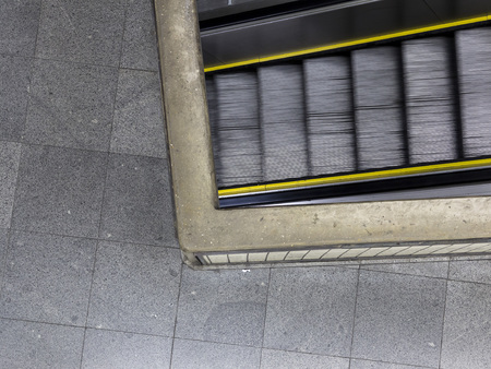 escalator top view at a subway station in sao pauloの写真素材