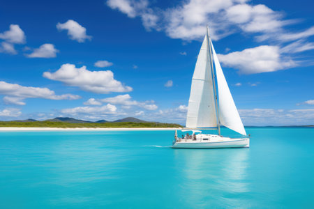 Serene Sailing on Turquoise Watersの素材