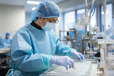 Surgeon Concentrating in Operating Roomの素材