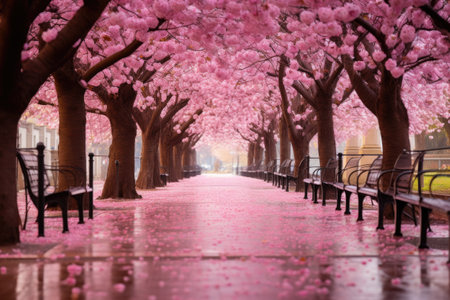 Enchanting Cherry Blossom Avenue in Springの素材