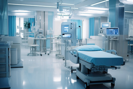 High-Tech Hospital Room with Advanced Medical Equipmentの素材