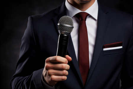 Corporate Speaker with Microphoneの素材