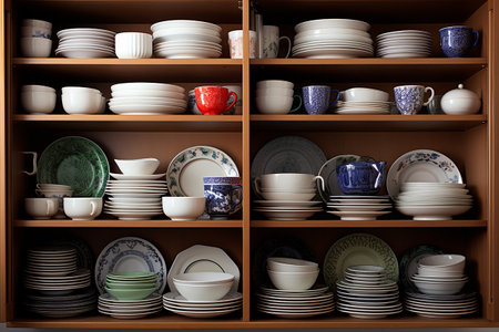 Stack of Stainless Steel Cookware on Wooden Cutting Boardの素材