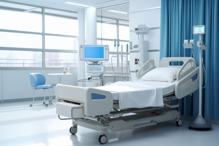 Contemporary Hospital Room with Modern Medical Equipmentの素材