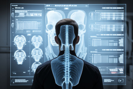 Man with X-ray Skeleton Medical Interfaceの素材