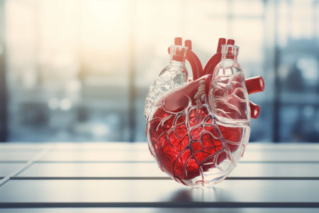 D Model of Human Heart on Lab Tableの素材