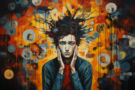 Expressive Contemporary Art Painting in Galleryの素材