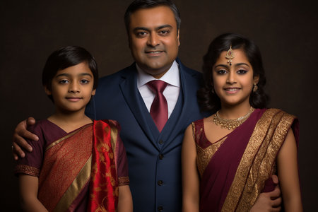 Elegant Indian Family in Traditional Attireの素材