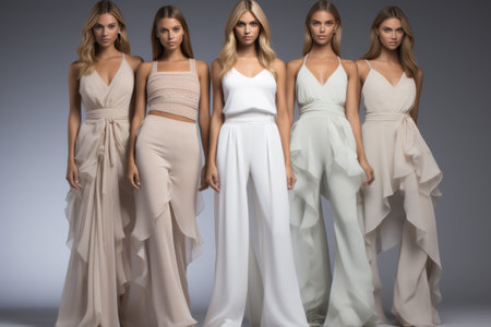 Chic Bridesmaids in Coordinated Neutral Dressesの素材