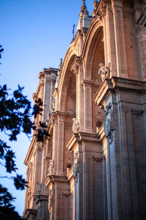granada cathedral entry sunsetの写真素材