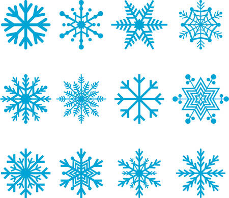 Set of Abstract Snowflakesのイラスト素材