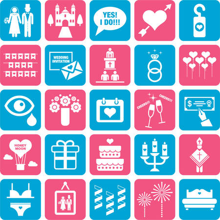 Wedding iconsのイラスト素材