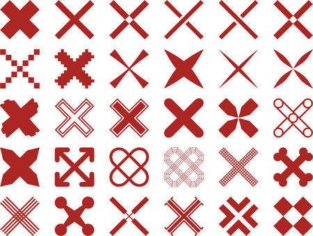 Set of Red Crosses Marksのイラスト素材
