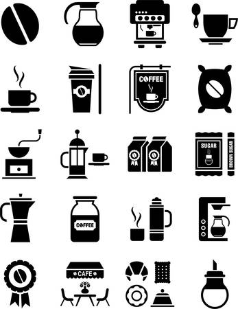 Coffee iconsのイラスト素材