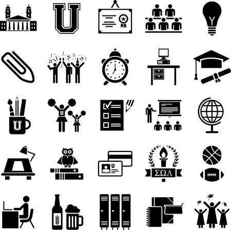 College iconsのイラスト素材