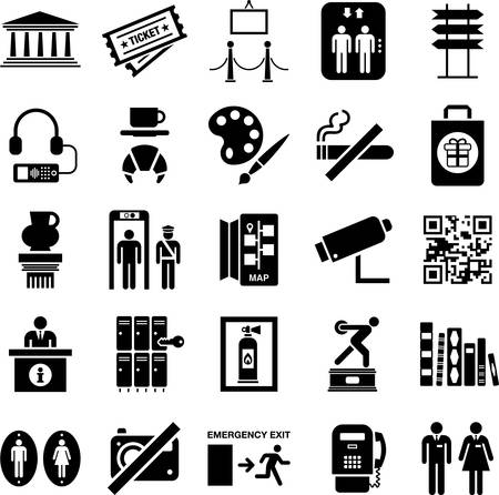 Illustration for Museum icons - Royalty Free Image