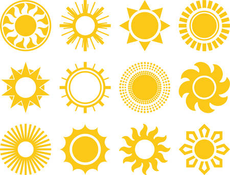 Set of vectorized Sunsのイラスト素材