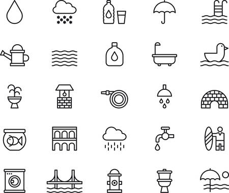 WATER RELATED outlined iconsのイラスト素材