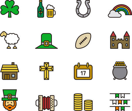 IRELAND filled outline iconsのイラスト素材