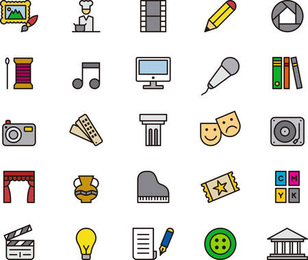 THE ARTS filled outline iconsのイラスト素材
