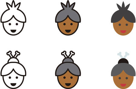 AFRICAN man and woman iconsのイラスト素材