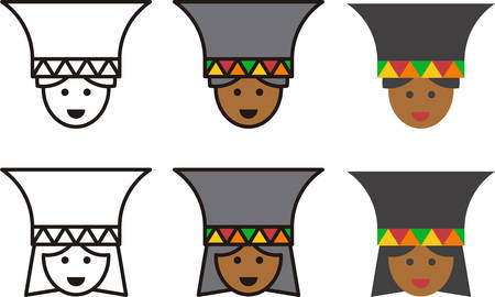 ZULU man and woman iconsのイラスト素材