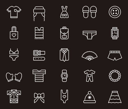 CLOTHES & ACCESSORIES outline iconsのイラスト素材