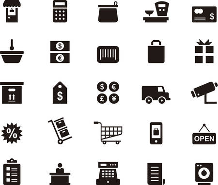 SHOPPING glyph iconsのイラスト素材