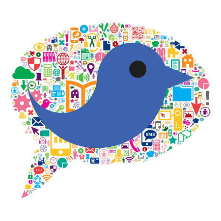 Bird inside a speech bubble conceptualのイラスト素材