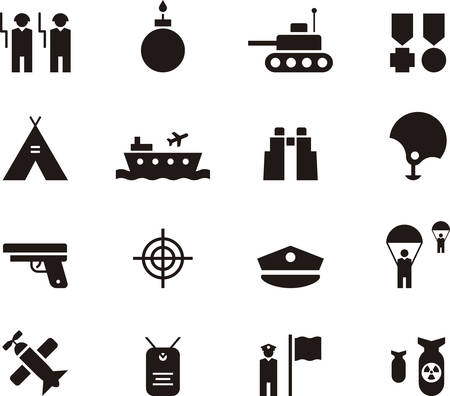 MILITARY iconsのイラスト素材