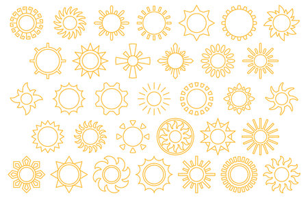 SUNS yellow line iconsのイラスト素材