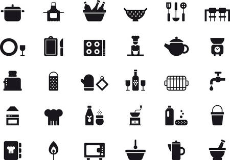 KITCHEN black iconsのイラスト素材