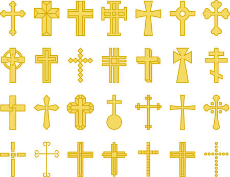 Yellow Crosses - Filled Line Iconsのイラスト素材