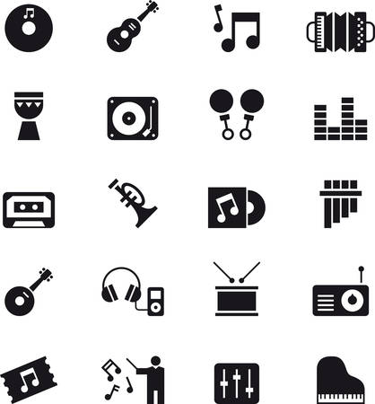 MUSIC black icons packのイラスト素材