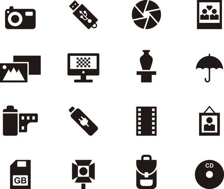 PHOTOGRAPHY black icons packのイラスト素材