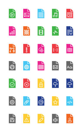 Files & Documents Colorful Solid Iconsのイラスト素材