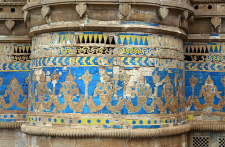 Detail of Gwalior Fort, near Agra, Indiaの写真素材