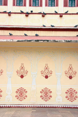 Wall decorated in a palace in Indiaの写真素材