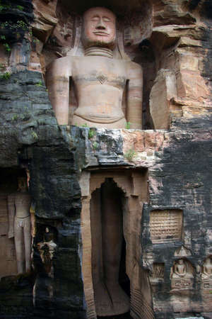 Jainists statue in northern Indiaの写真素材