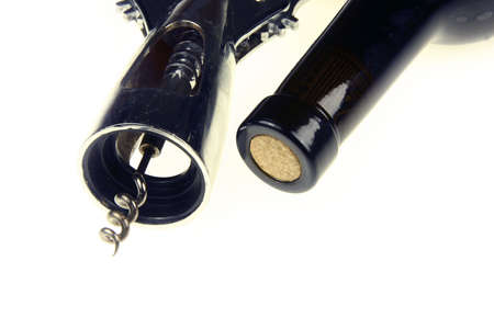 Detail of a bottle of red wineの写真素材